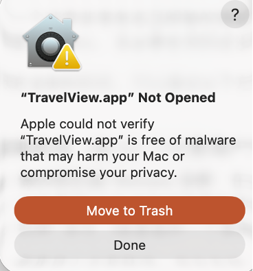 macOS warning